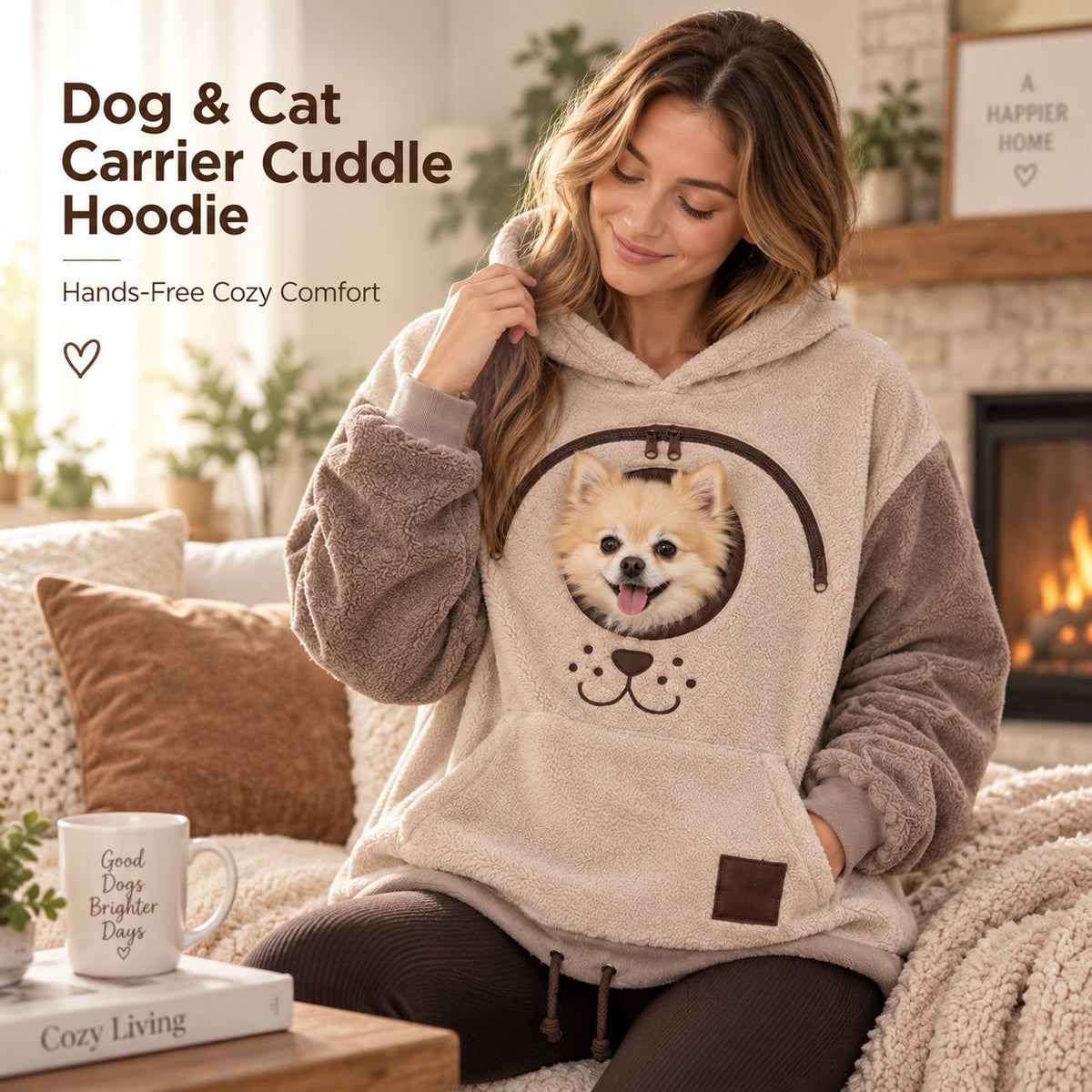 🐾Cozy Pet Carrier Hoodie — Built-In Pouch for Cats & Small Dogs