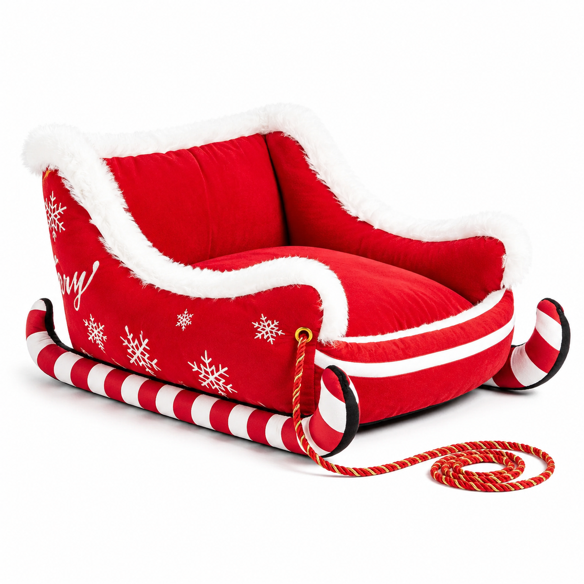 🎄 Cozy Christmas Sleigh Pet Bed™ – Festive Holiday Comfort Bed for Dogs & Cats