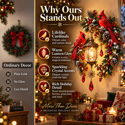 🔥70% OFF TODAY🔥Cardinal Christmas Lantern Glow™ – Lighted Holiday Wall Decor