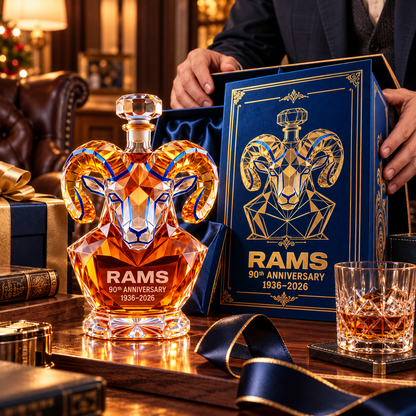 🏈 Los Angeles Rams 90th Anniversary 🏆 Sculpted Collector’s Decanter – Limited Edition