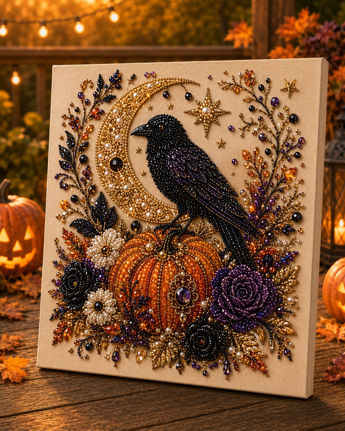 💥LAST DAY  50% OFF👻✨ Halloween Pearl Art DIY Kit – Turn Tiny Pearls into Spooky-Cute Magic