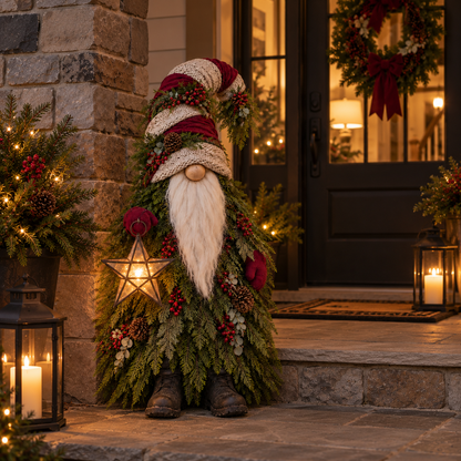 🎄 Evergreen Star Gnome™ Lighted Christmas Woodland Decor