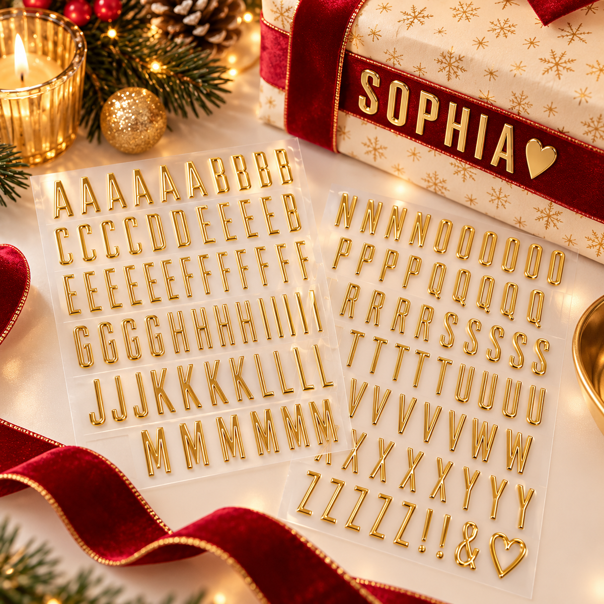 🎁✨ Personalized Gold Alphabet Stickers – Make Every Gift Extra Special!🎁3SETS(2PCS 1SET)