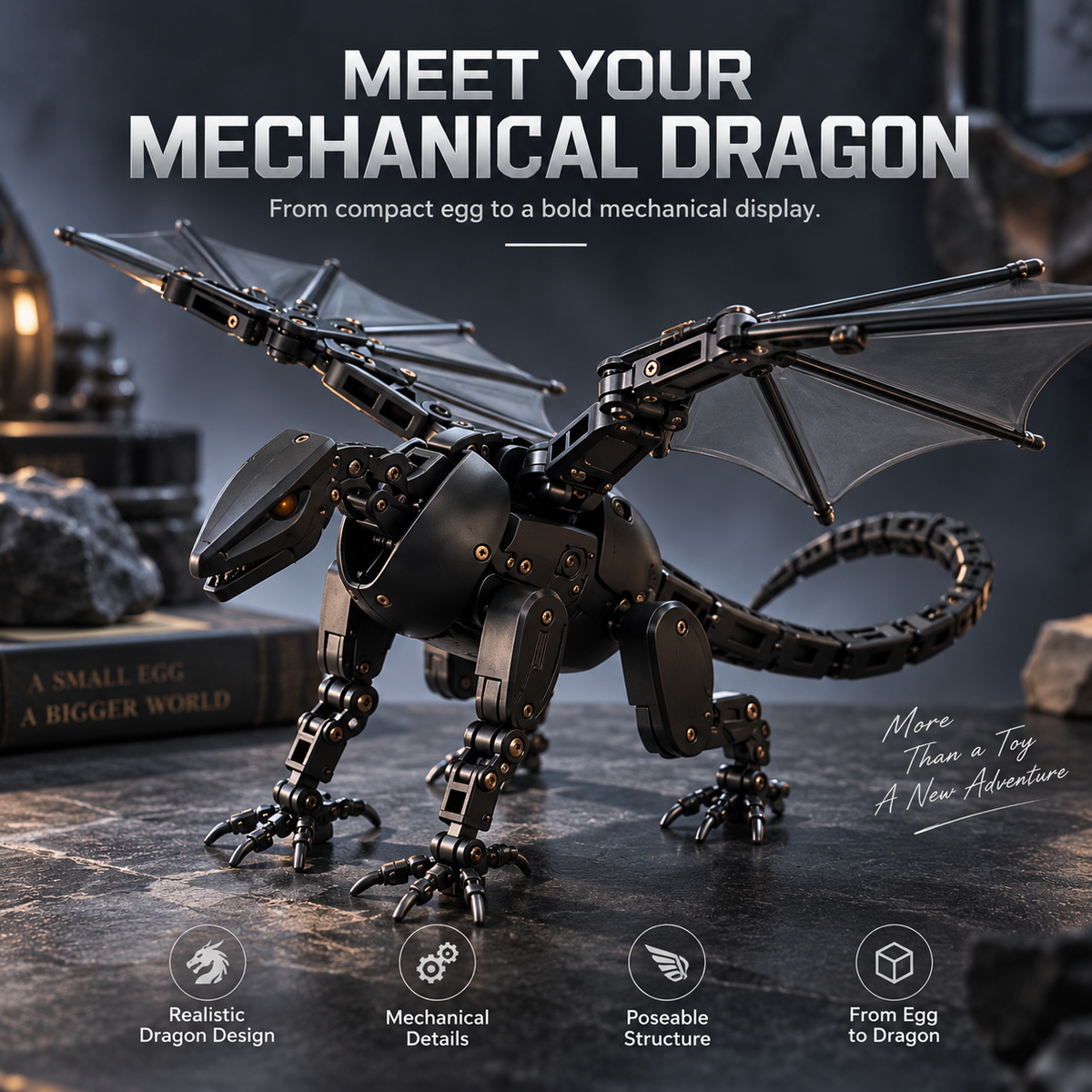 🥚🐉DragonMorph – Egg to Dragon Transforming Mechanical Toy