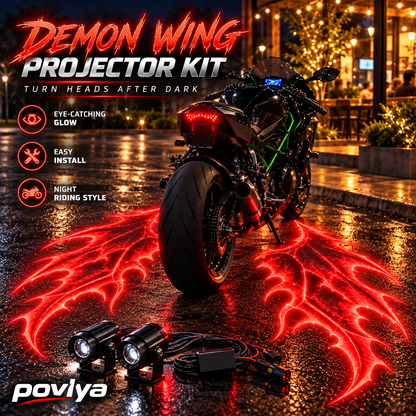 🔥 Demon Wing Motorcycle Projector Kit 😈 Unleash the Beast After Dark!