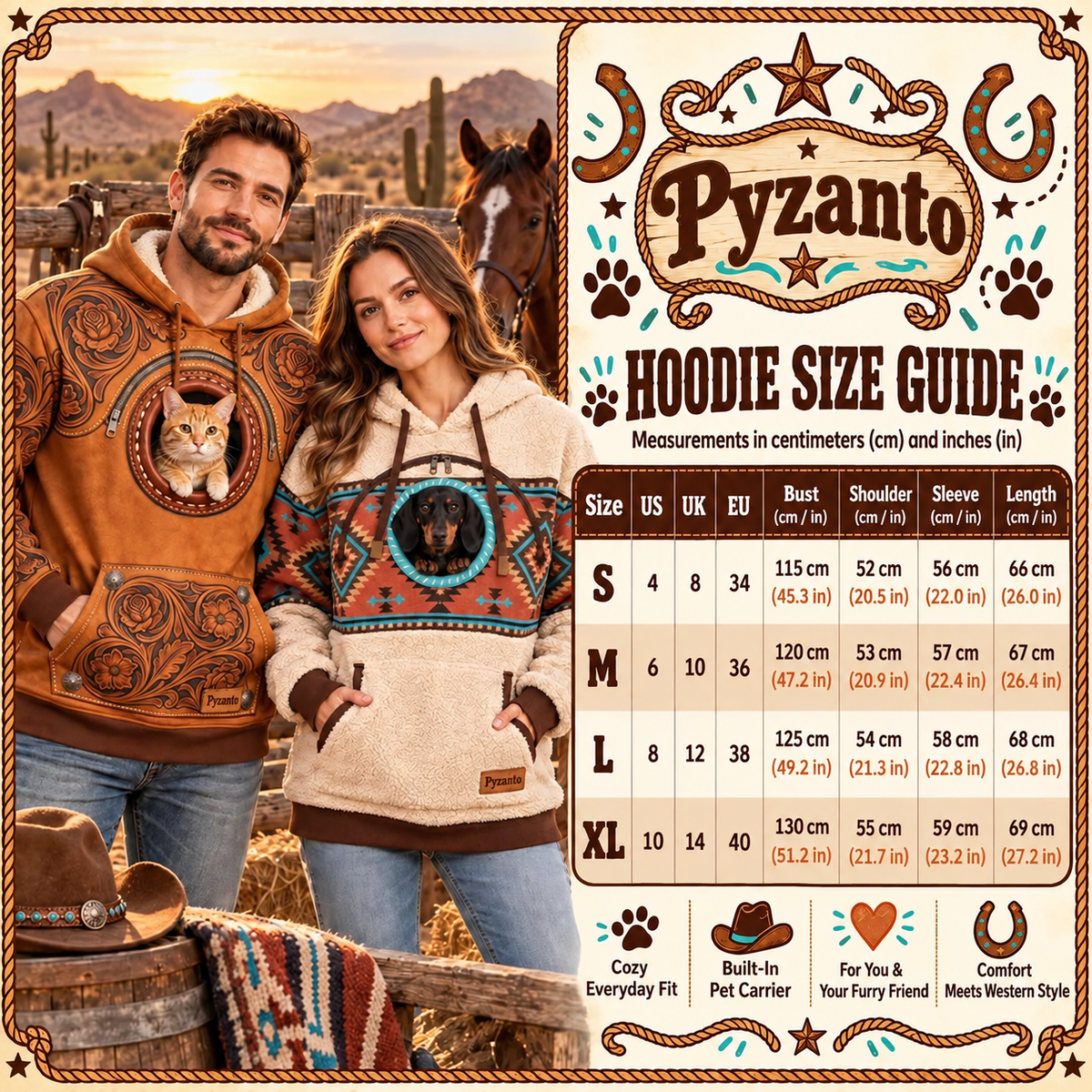 ✨50% OFF TODAY🤠 Western Cowboy Pet Carrier Jumpsuit – Keep Your Pet Close & Cozy