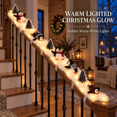 ❄️Christmas Penguin Staircase Decor for a Cozy Holiday Home