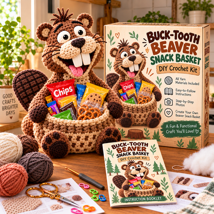 🔥Buy 3, Get 1 Free—Today Only 🔥🔥–😂 Snack Attack Squad™ – DIY Crochet Funny Animal Snack Basket Collection