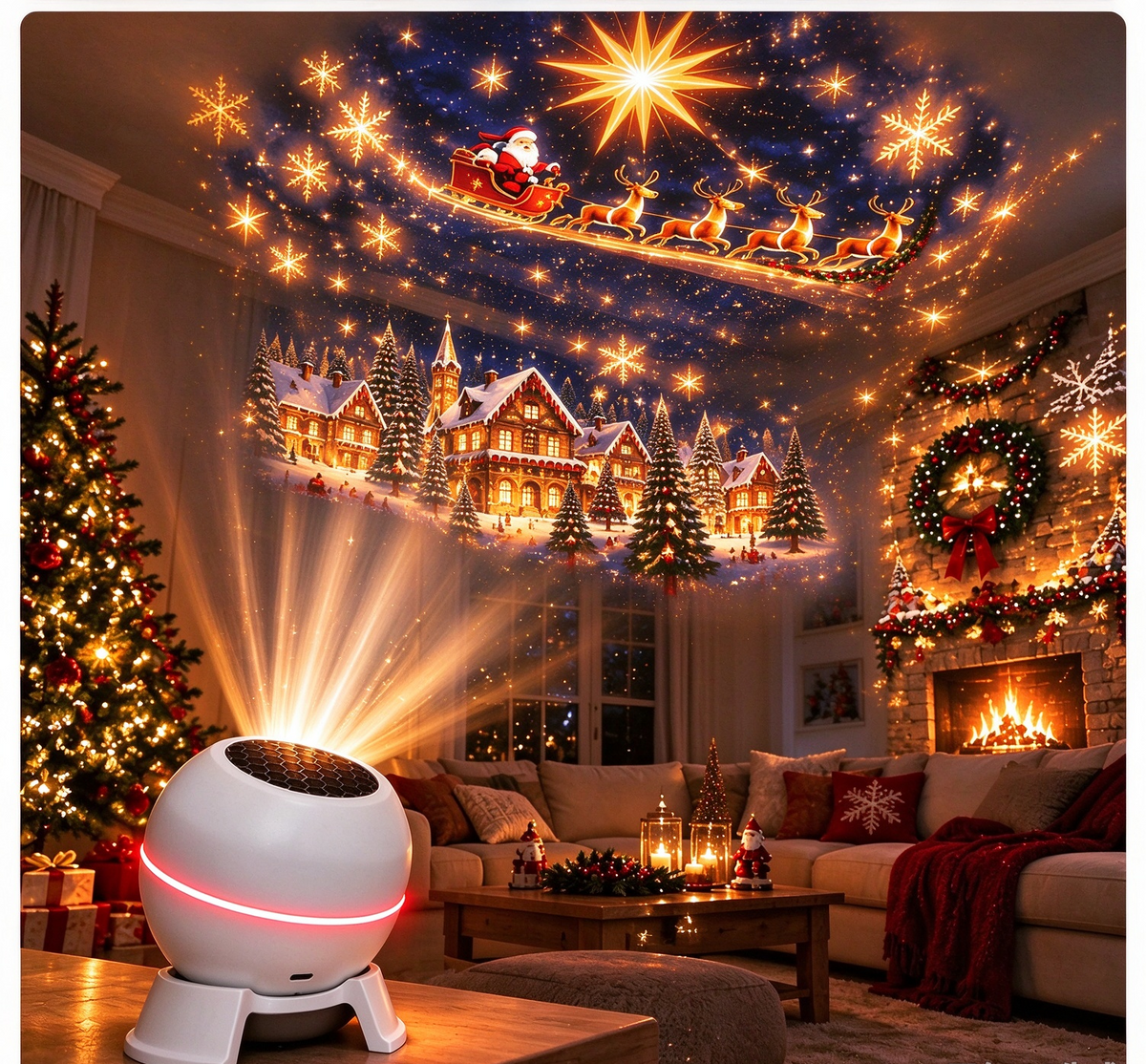 🎅 Turn Any Room Into a Christmas Wonderland – Holiday Projection Night Light