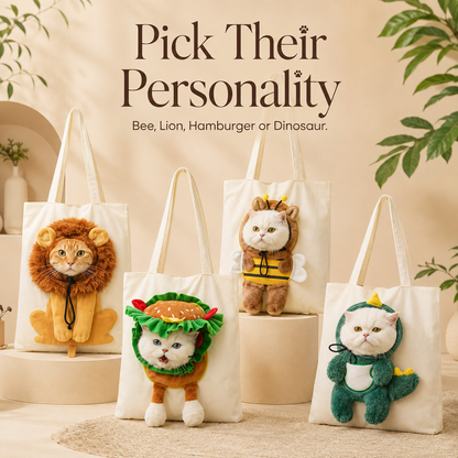 🐱 Cartoon Character Cat Carrier Tote – Face-Forward Shoulder Bag 📸