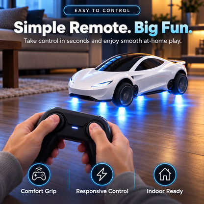 🚀 Futuristic Hover-Effect RC Roadster – Blue Light Action