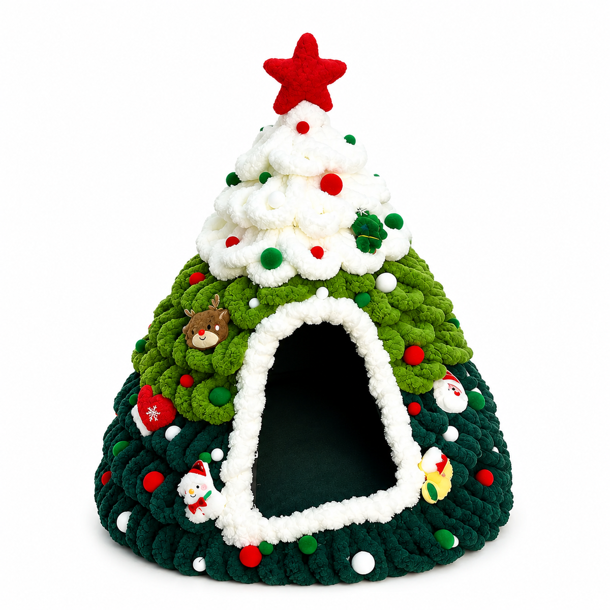 🎄 Cozy Christmas Sleigh Pet Bed™ – Festive Holiday Comfort Bed for Dogs & Cats