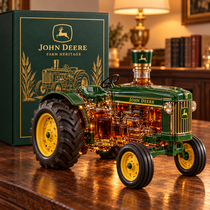 🚜 Farm Heritage Tractor Collector’s Bottle 🌾 Green & Gold Gift Box