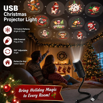 🔥HOT SALE 50% OFF🎄 Plug-&-Play HD Christmas Projector – 6 or 10 Festive Scenes