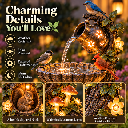 🐦 Solar Birdbath Fountain – Bring Your Garden to Life