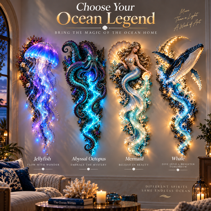 ⏰Limited Stock 50% OFF - 🌊✨ Enchanted Ocean Legends™ Lighted Wall Décor Collection 🐋🧜‍♀️