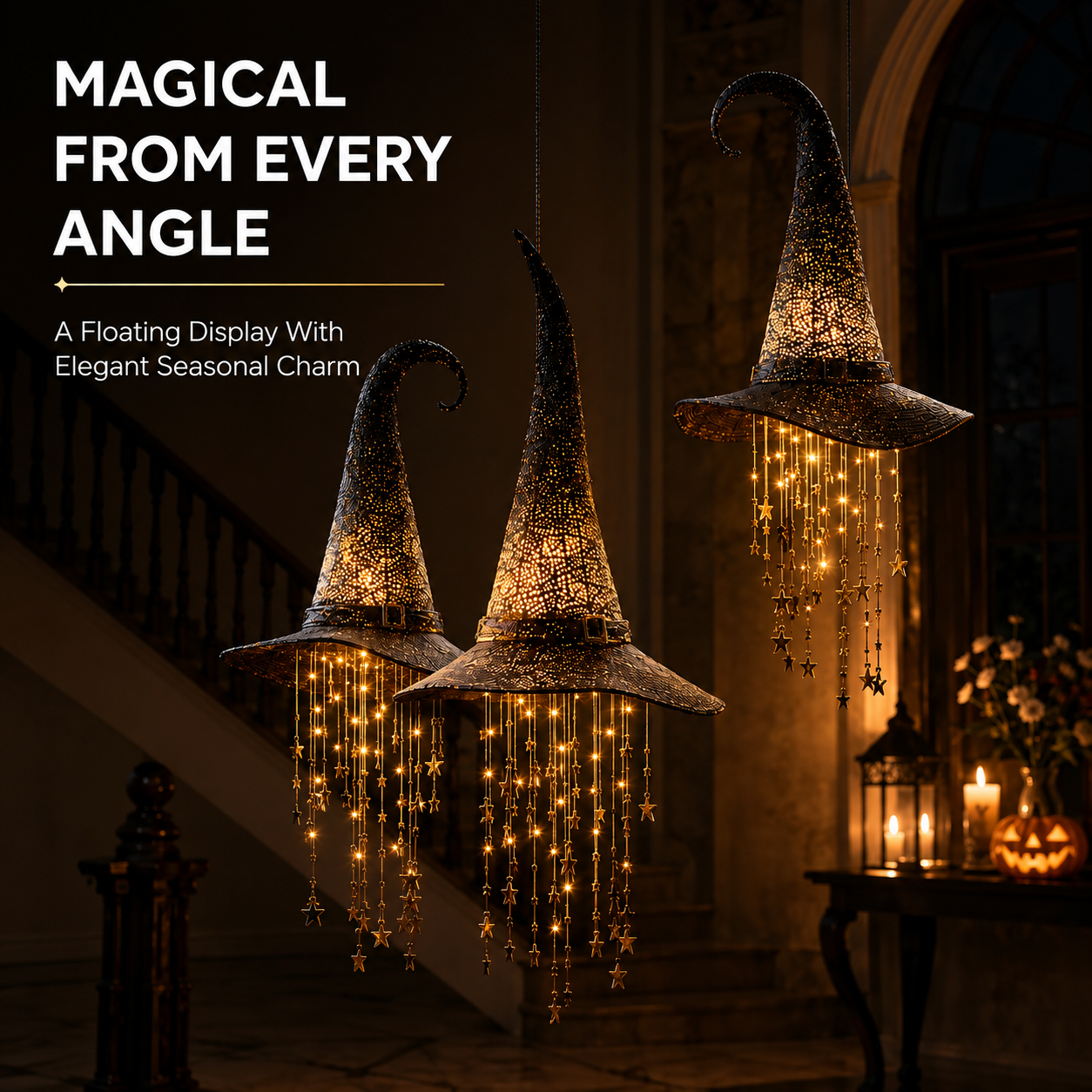 ✨50% OFF TODAY🎃 Lighted Witch Hat Hanging Chime