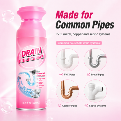 🫧 Foaming Pipe Cleaner & Drain Deodorizer – 360° Expanding Sink Foam ✨