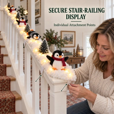 ❄️Christmas Penguin Staircase Decor for a Cozy Holiday Home