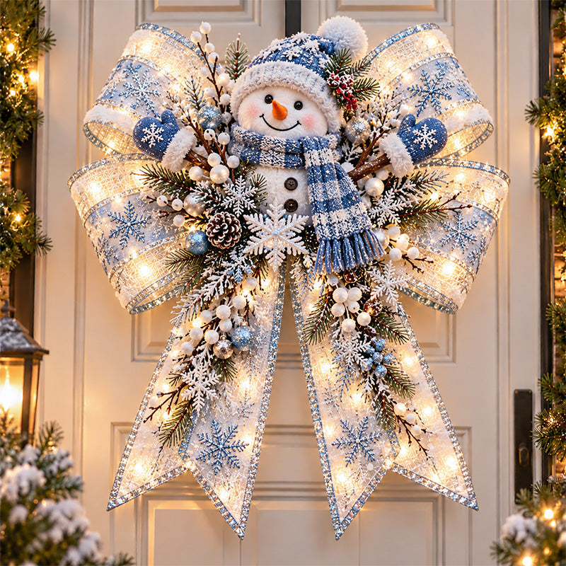 🔥LAST DAY 50%🎀🎄 Christmas Magic Bow Door Hangers – Oversized Light-Up Holiday Bows in 6 Festive Styles