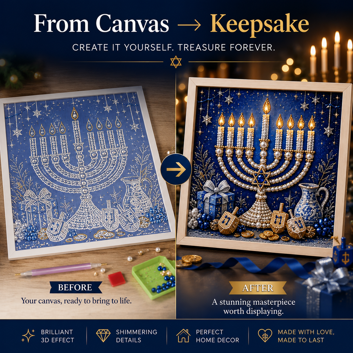 👍👍HOT SALE 50% OFF - DIY Hanukkah Pearl Art Kit🎁