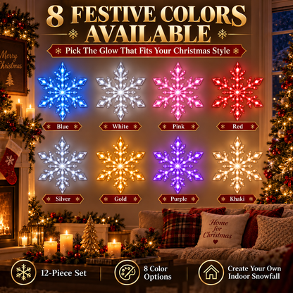 🎄 Christmas Sale 50% OFF❄️LED Snowflake Wall Light 12 Piece Set – Remote-Controlled Christmas Winter Decor