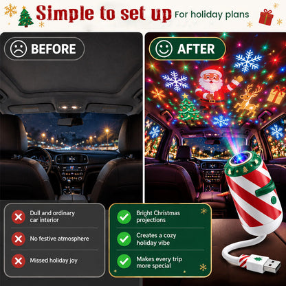 Christmas car projector holiday setting