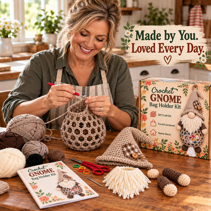 🔥 BUY 3 GET 1 FREE 🔥- 🧶 Gnome Kitchen Keepers | Crochet Bag Holder Collection 🌿
