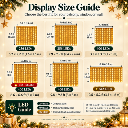 🎄 GlowCanvas™ Smart Christmas Curtain Lights – App-Controlled DIY Animated LED Display