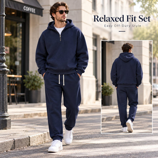 ⚡Hot Sales 50% OFF🔥Men's Plain Two-piece Casual Sporty Sweatsuit Set
