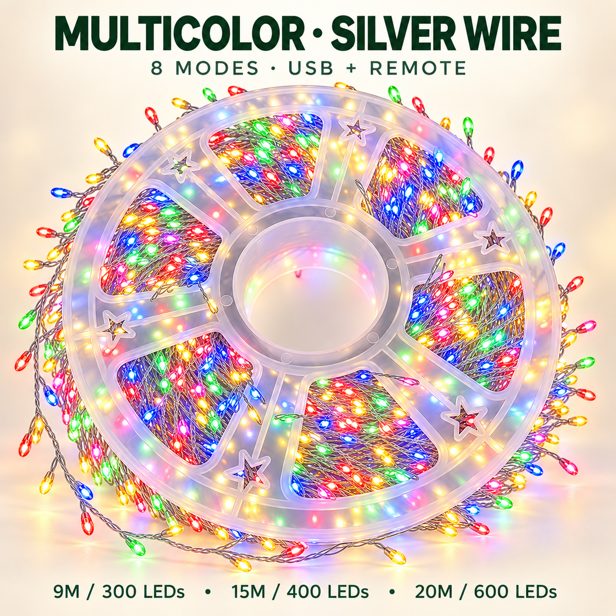 🔥 49% OFF TODAY🌟 300–600 LED Christmas Cluster Lights with 8 Lighting Modes