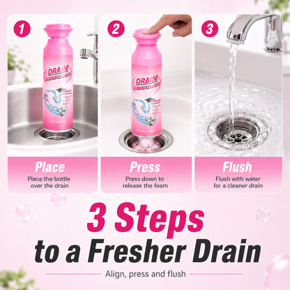 🫧 Foaming Pipe Cleaner & Drain Deodorizer – 360° Expanding Sink Foam ✨