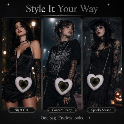 🖤Gothic Heart Eye Statement Crossbody Bag