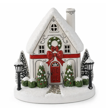 ✨🎄Christmas House Essential Oil Diffuser – 🏘️Glowing Holiday Decor with Chimney Mist🌿