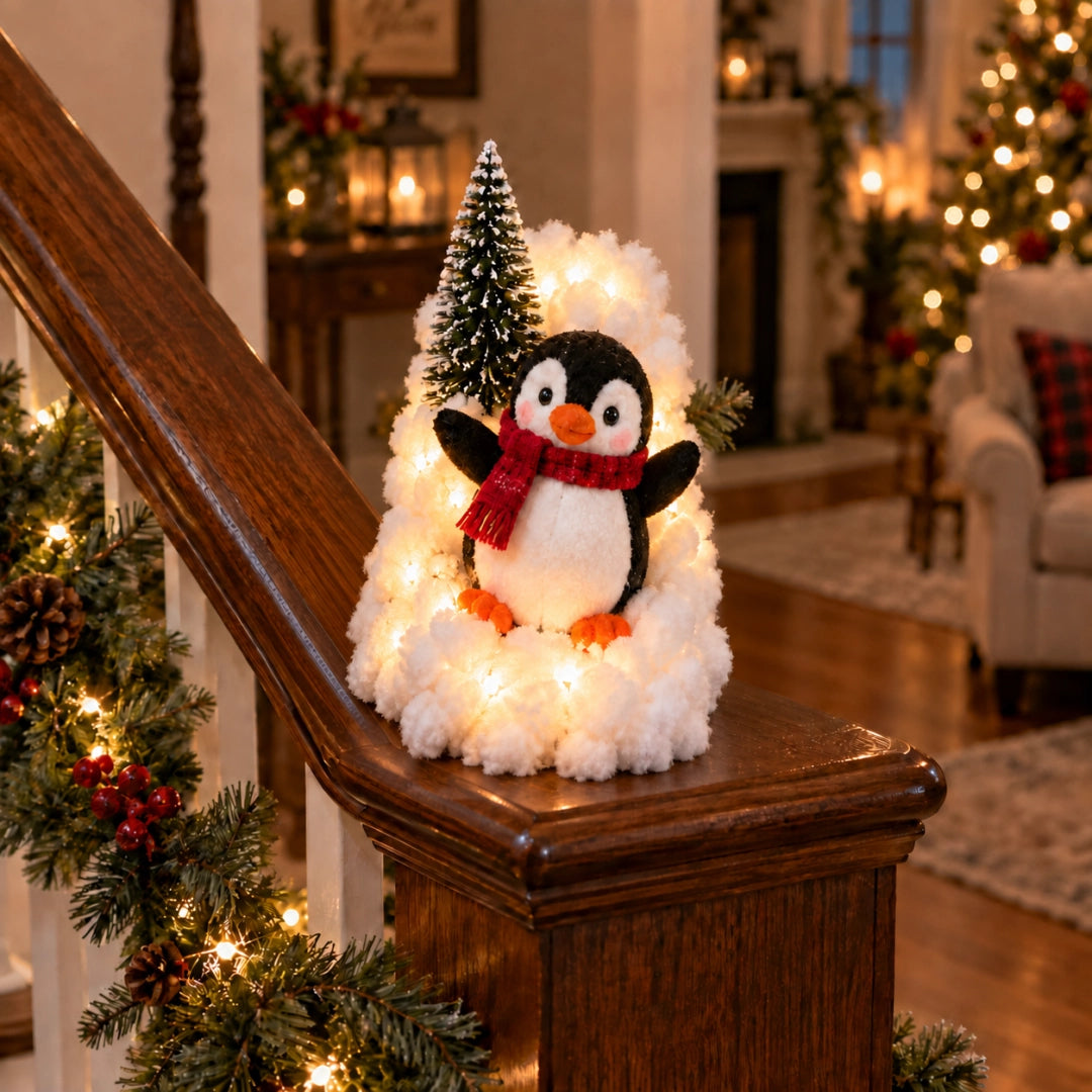 ❄️Christmas Penguin Staircase Decor for a Cozy Holiday Home