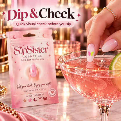🦋 Butterfly Drink Test Nail Stickers ✨ Discreet GHB Screening Nail Art