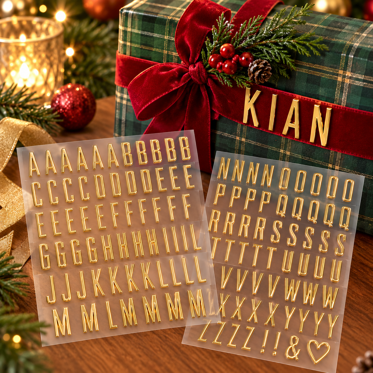 🎁✨ Personalized Gold Alphabet Stickers – Make Every Gift Extra Special!🎁3SETS(2PCS 1SET)