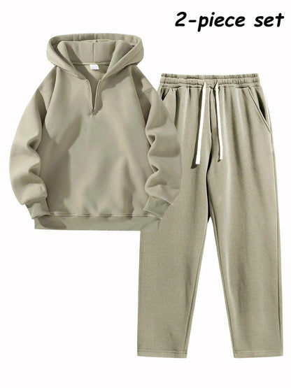 ⚡Hot Sales 50% OFF🔥Men's Plain Two-piece Casual Sporty Sweatsuit Set