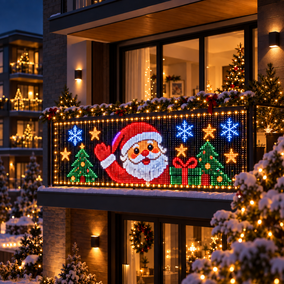 🎄 GlowCanvas™ Smart Christmas Curtain Lights – App-Controlled DIY Animated LED Display