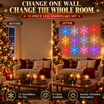 🎄 Christmas Sale 50% OFF❄️LED Snowflake Wall Light 12 Piece Set – Remote-Controlled Christmas Winter Decor