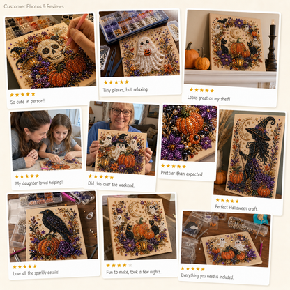 💥LAST DAY  50% OFF👻✨ Halloween Pearl Art DIY Kit – Turn Tiny Pearls into Spooky-Cute Magic
