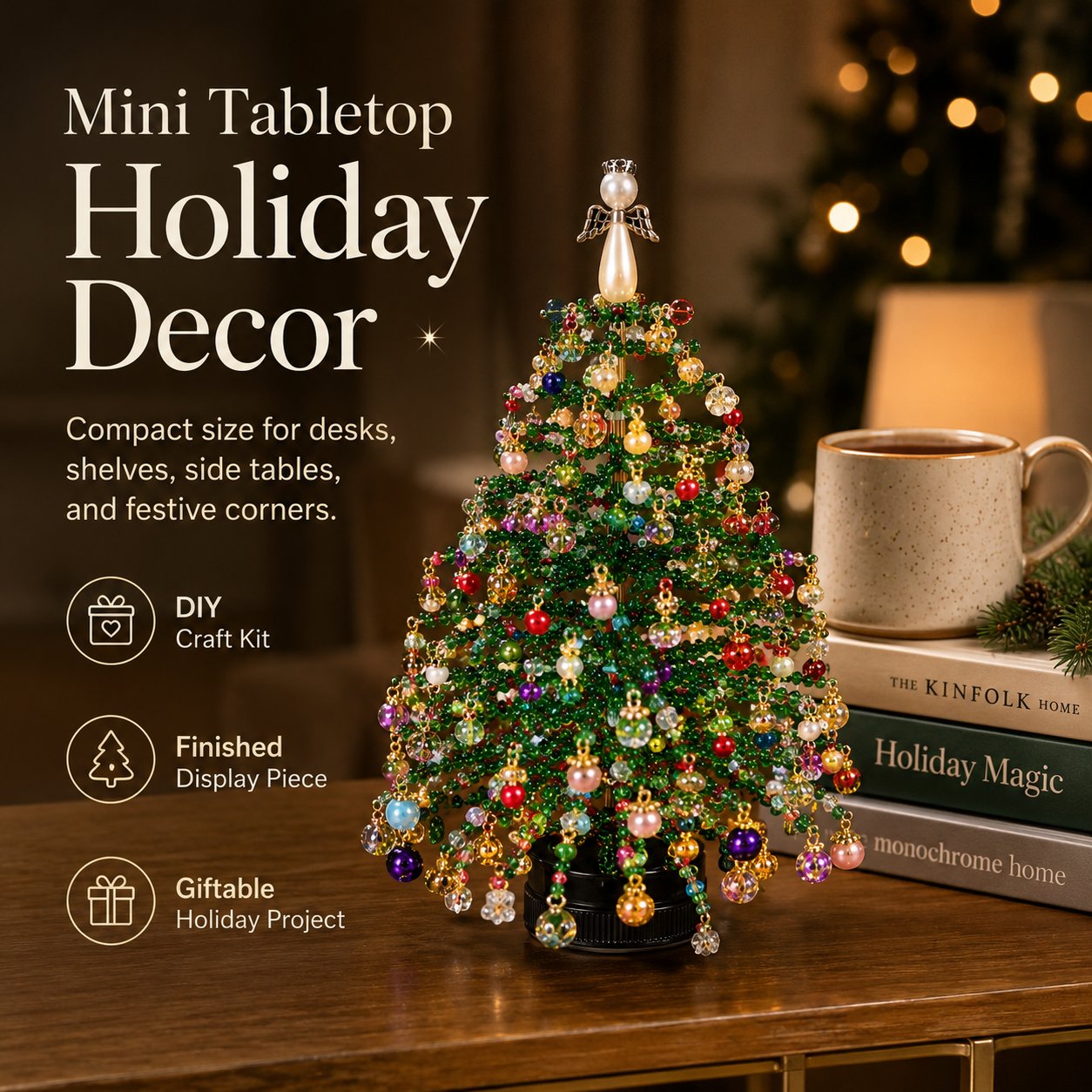 🎄✨ DIY Beaded Christmas Tree Kit – Create Your Own Holiday Decor