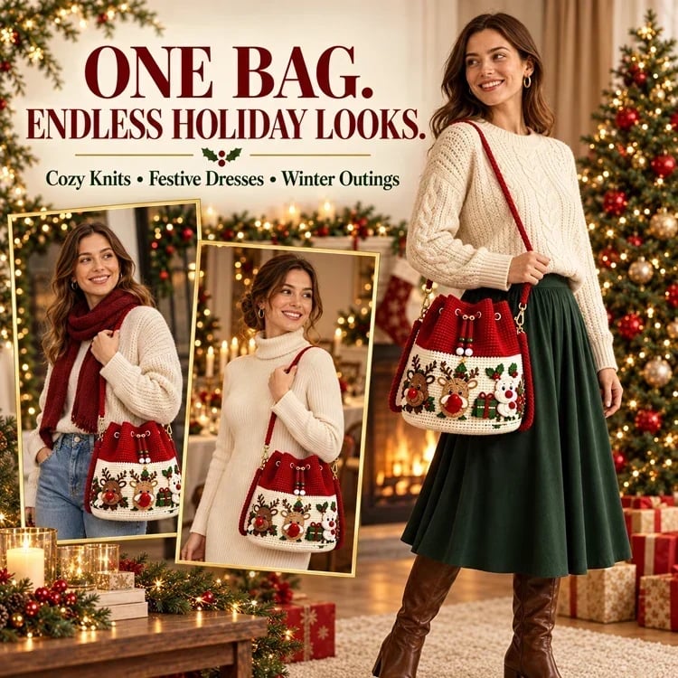 🎄 Handcrafted Holiday Love – Pure Crochet Christmas Bucket Bags! ❤️