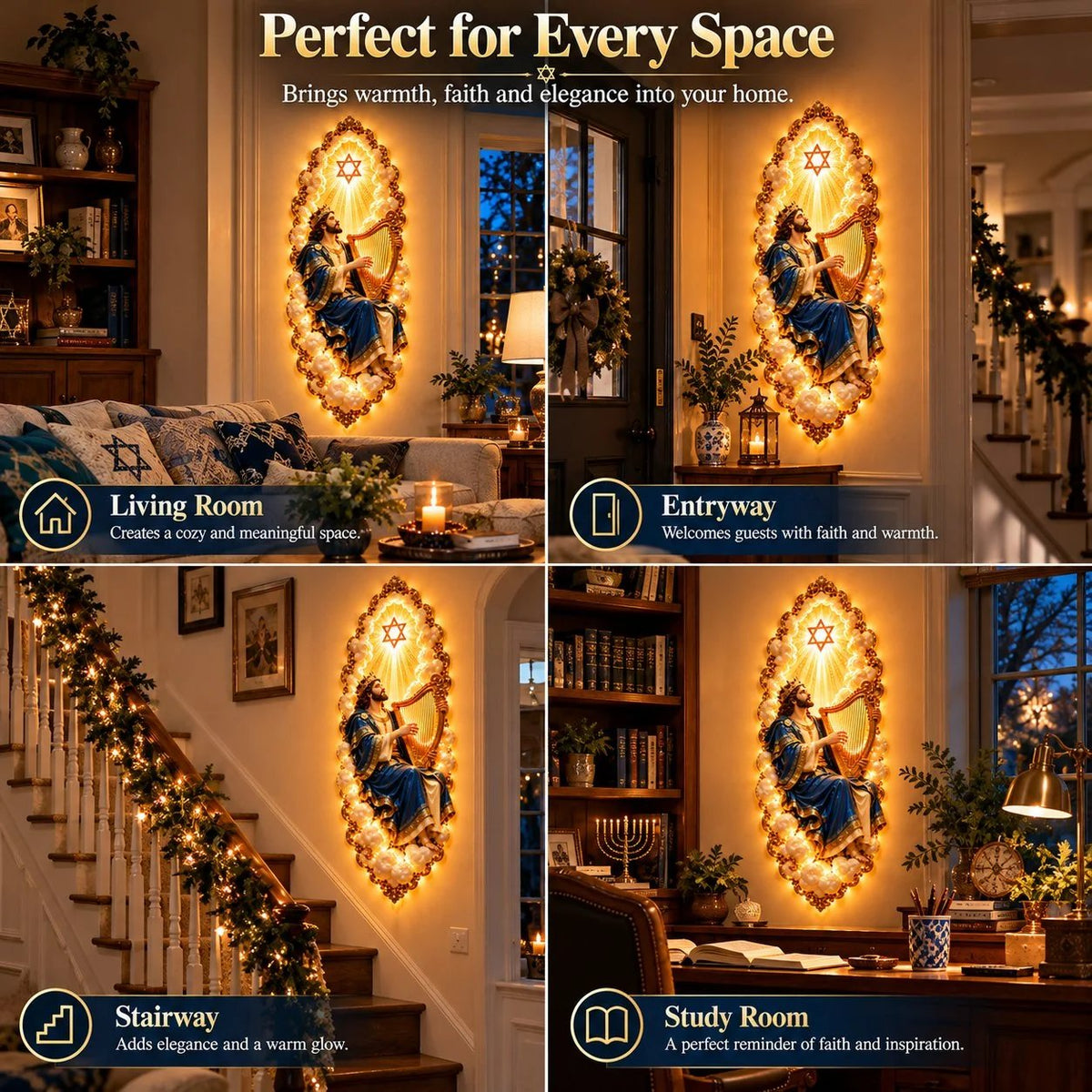 ✝️Jewish Heritage Illuminated Wall Art – High Priest Inspired Design