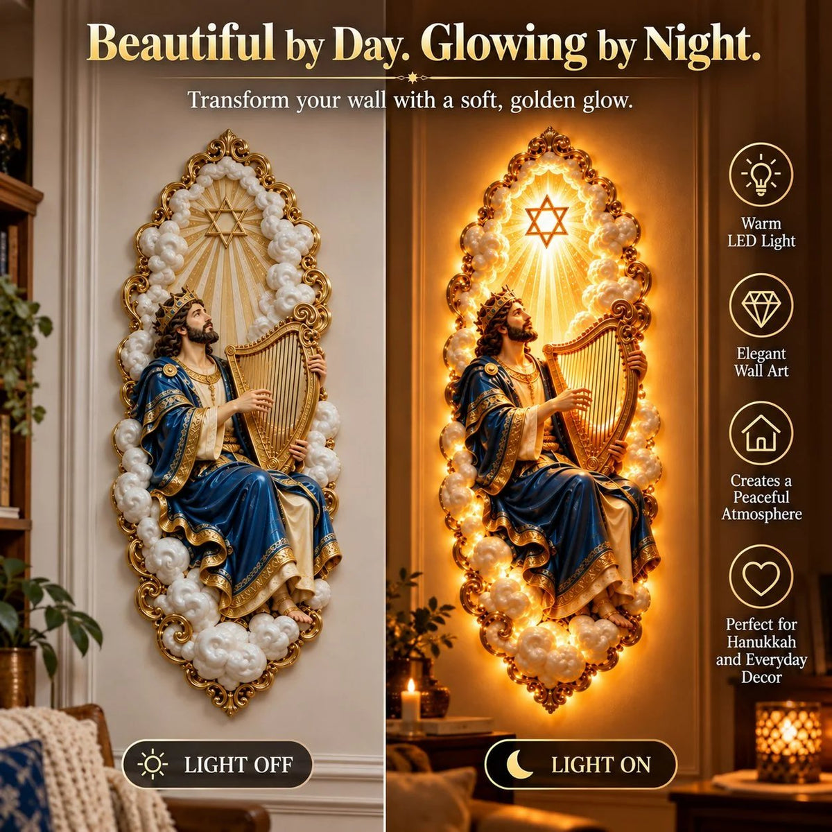 ✝️Jewish Heritage Illuminated Wall Art – High Priest Inspired Design