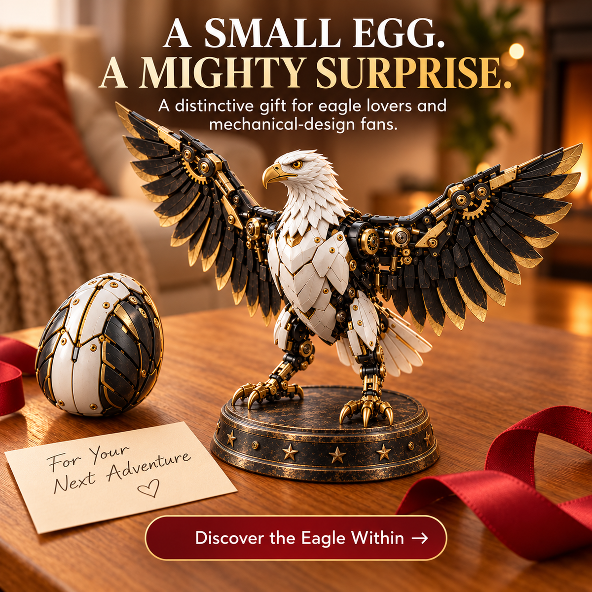 🥚🦅 Egg To Bald Eagle – 2-in-1 Transforming Mechanical Figure
