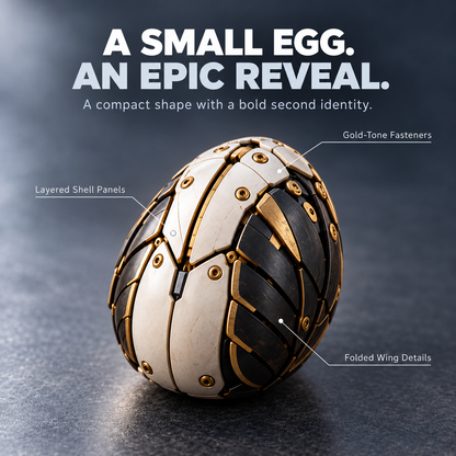 🥚🦅 Egg To Bald Eagle – 2-in-1 Transforming Mechanical Figure