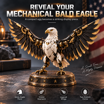 🥚🦅 Egg To Bald Eagle – 2-in-1 Transforming Mechanical Figure