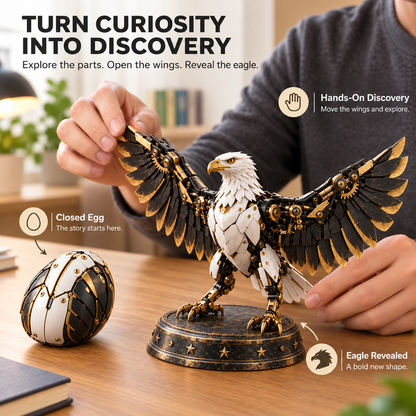 🥚🦅 Egg To Bald Eagle – 2-in-1 Transforming Mechanical Figure