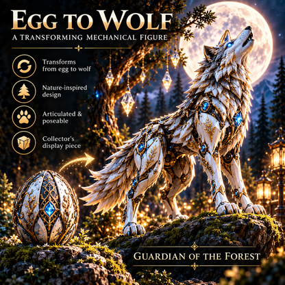 🥚🐺 2-in-1 Transforming Mechanical Wolf Egg – Forest Guardian Figure